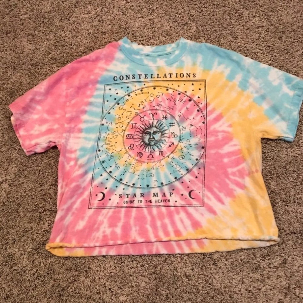 Khols Juniors Tie Dyed Constellations Map Tee